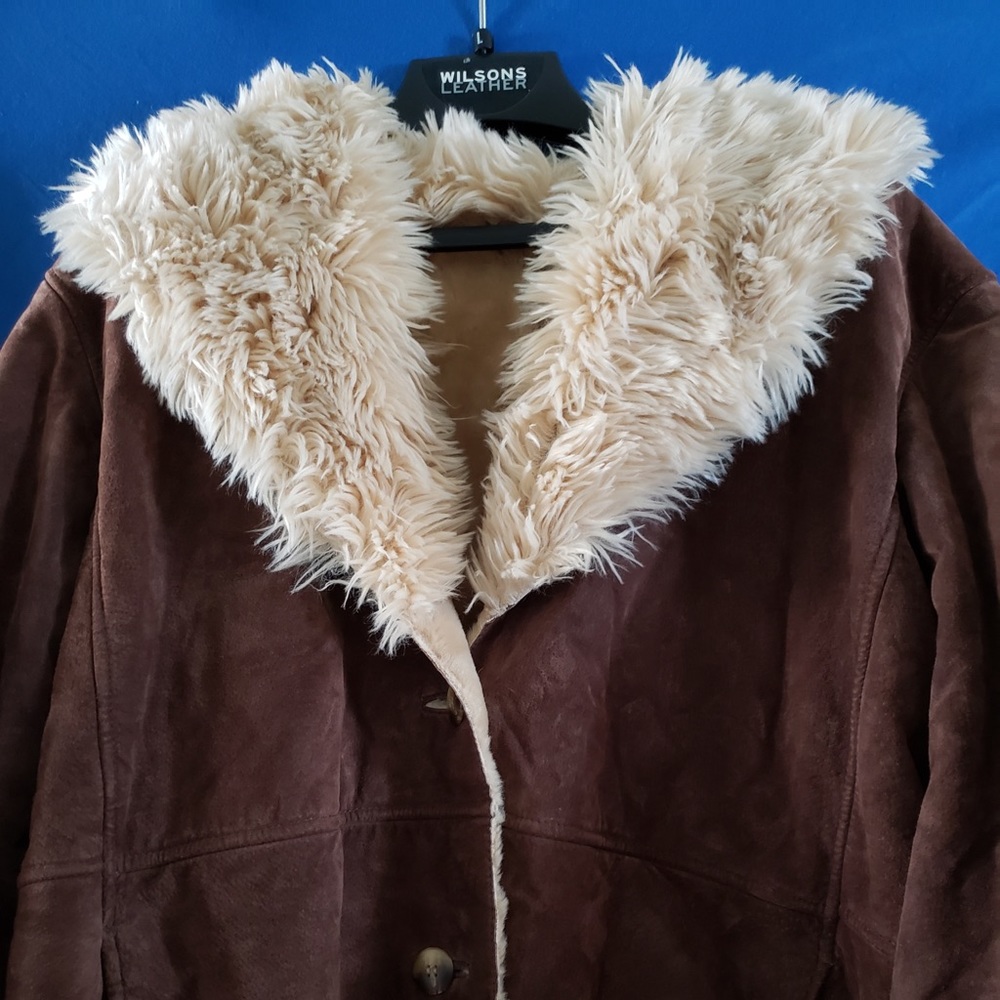 Wilsons Leather Fur Trimmed Coat